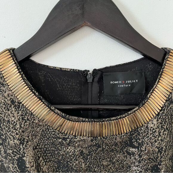 Romeo & Juliet Couture Gold Mini Dress - Picture 11 of 12